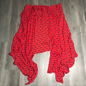 NWOT Silence+Noise Red Sheer Wrap Kimono Cardigan
